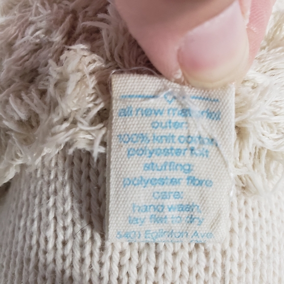 CUDDLE + KIND Handmade Cream Stella The Polar Bear Hand Knit Cotton Stuffy 16" - Picture 4 of 11